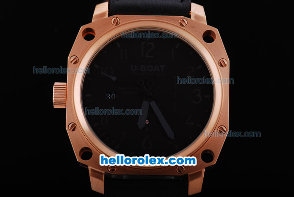 U-Boat Italo Fontana Automatic Rose Gold Case with Black Dial and Marking - Click Image to Close