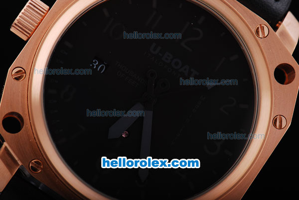 U-Boat Italo Fontana Automatic Rose Gold Case with Black Dial and Marking - Click Image to Close