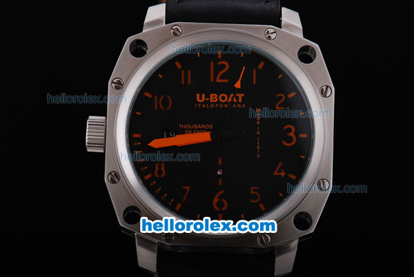 U-Boat Italo Fontana Working Chronograph Automatic with Black Dial and Orange Marking - Click Image to Close