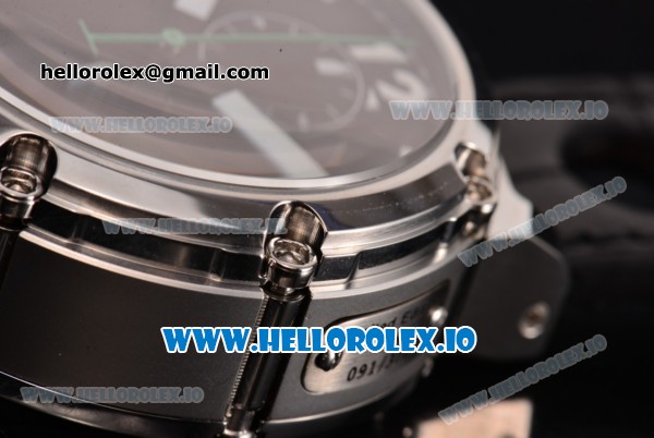 U-Boat U-51 Chrono Swiss Valjoux 7750 Automatic Steel Case with Black Dial and White Arabic Numeral Markers - Click Image to Close
