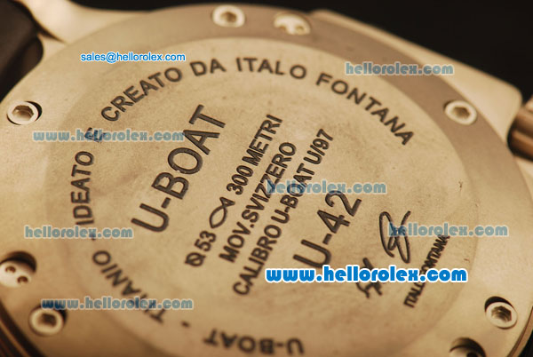 U-Boat Italo Fontana Swiss ETA 6497 Manual Winding Titanium Case with Black Dial and Black Leather Strap-1:1 Original - Click Image to Close