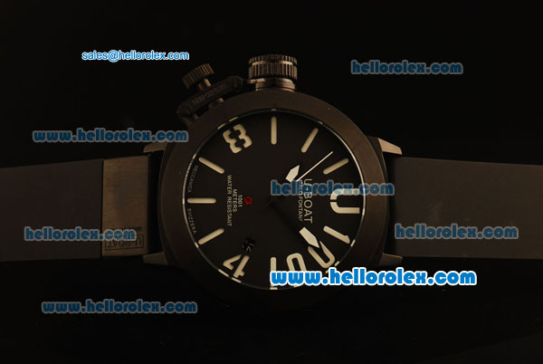 U-Boat Italo Fontana Automatic PVD Case with Black Dial and Black Rubber Strap - Click Image to Close