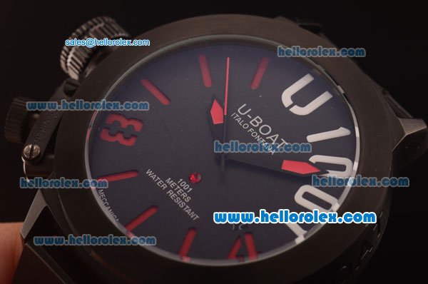 U-Boat Italo Fontana Automatic PVD Case with Black Dial and Red Markers - Click Image to Close