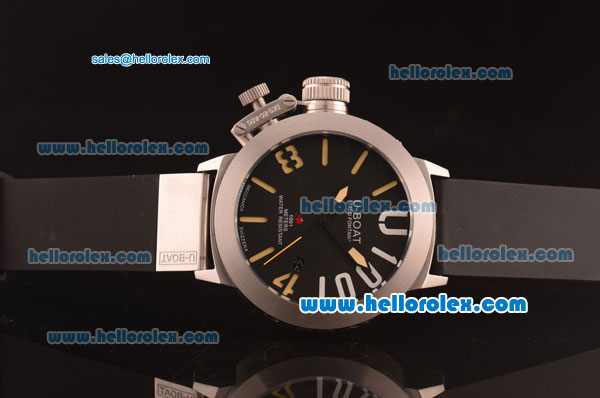 U-Boat Italo Fontana Automatic Steel Case with Black Dial and Beige Markers - Click Image to Close