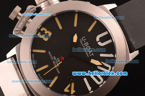 U-Boat Italo Fontana Automatic Steel Case with Black Dial and Beige Markers - Click Image to Close