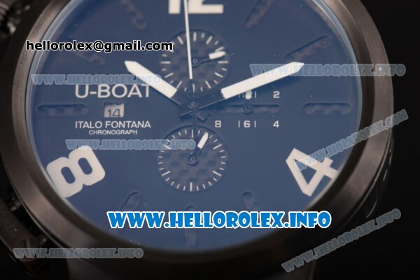U-Boat Classico 45 Chronograph Miyota OS10 Quartz PVD Case with Black Dial Black Rubber Strap and Arabic Numeral Markers - Click Image to Close