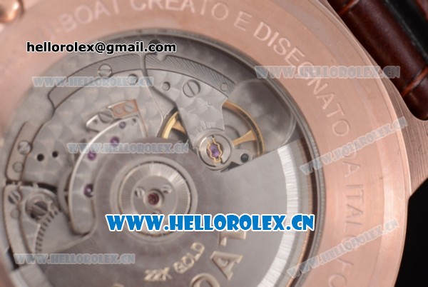 U-Boat Chimera Automatic Asia ST25 Automatic Rose Gold Case White Dial Rose Gold Markers and Brown Leather Strap - Click Image to Close