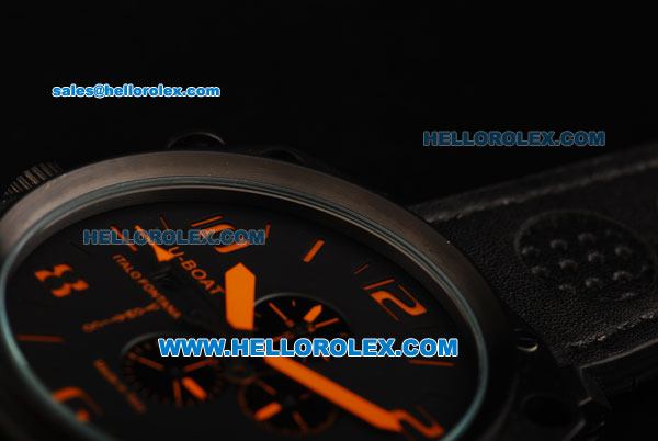 U-Boat Italo Fontana Automatic Movement PVD Case with Black Dial-Orange Marking - Click Image to Close