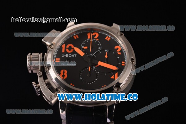 U-Boat U-51 Chimera Watch Limited Edition Chrono Miyota Quartz Steel Case with Black Dial and Orange Arabic Numeral Markers - Click Image to Close