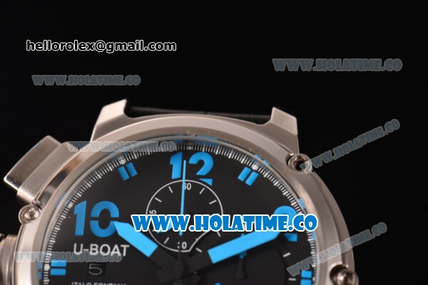 U-Boat U-51 Chimera Watch Limited Edition Chrono Miyota Quartz Steel Case with Black Dial and Blue Arabic Numeral Markers - Click Image to Close