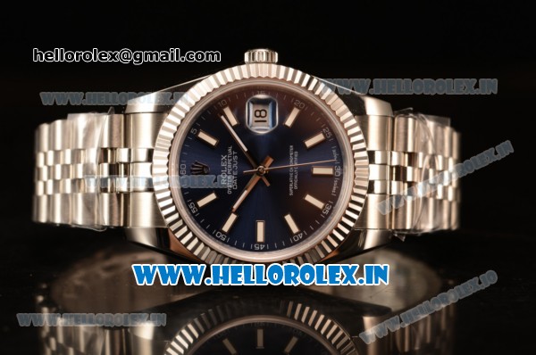 Rolex Datejust 37mm Swiss ETA 2836 Automatic Movement Steel Case with Steel Bezel Blue Dial Steel Strap - Click Image to Close