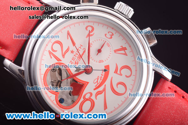 Zenith Star Open Queen Of Hearts Automatic with White Dial Lady Model - Click Image to Close