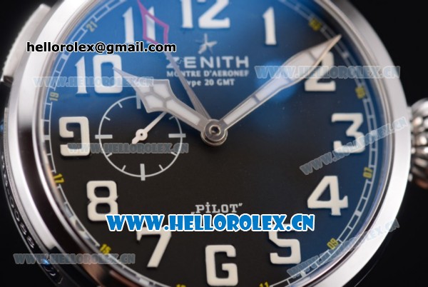 Zenith Pilot Type 20 GMT Asia ST25 Automatic Steel Case with Black Dial and Arabic Numeral Markers - Click Image to Close