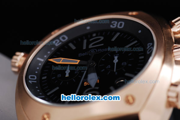 Bell & Ross BR 02-94 Automatic with Black Dial,Gold Case and Rubber Strap - Click Image to Close