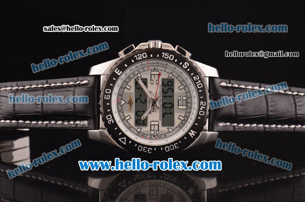 Breitling Airwolf Quartz Movement White Dial with Black Digital Display and PVD Bezel - Click Image to Close