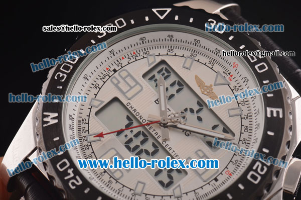 Breitling Airwolf Quartz Movement White Dial with Black Digital Display and PVD Bezel - Click Image to Close