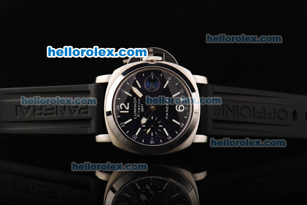 Panerai Firenze GMT PAM 228 Special 2005 Edition Swiss Valjoux 7750 Automatic Movement Blue Dial With Black Rubber Strap 1:1 - Click Image to Close