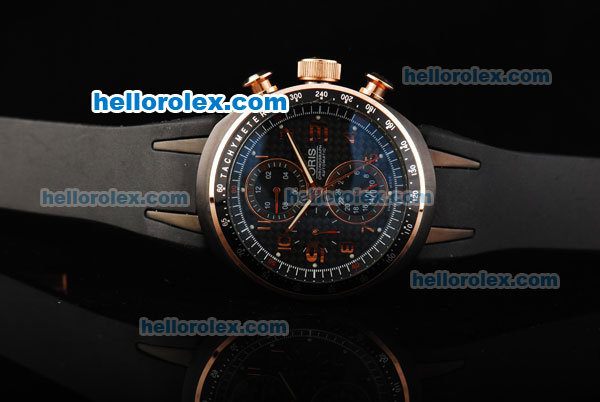 Oris Williams F1 Team Automatic Movement PVD Case with Black Dial and Rose Gold Arabic Numerals - Click Image to Close