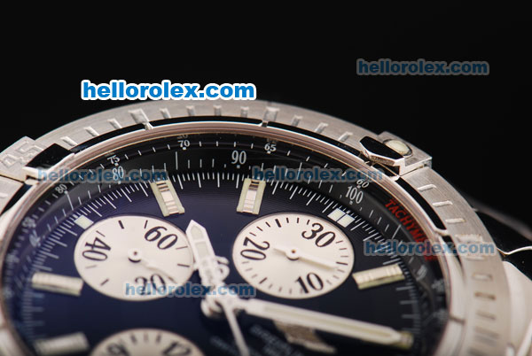 Breitling Chronomat Evolution Swiss Valjoux 7750 Automatic Movement Black Dial with White Subdials and Stick Markers - Click Image to Close