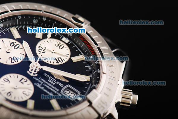Breitling Chronomat Evolution Swiss Valjoux 7750 Automatic Movement Black Dial with White Subdials and Stick Markers - Click Image to Close