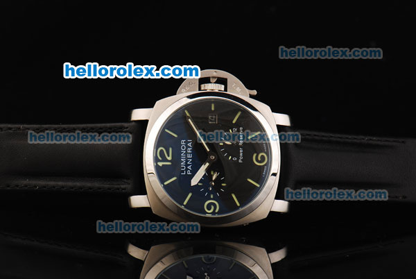 Panerai PAM 090 Luminor Power Reserve Automatic Movement Black Dial with Green Stick Markers and Arabic Numerals - Click Image to Close