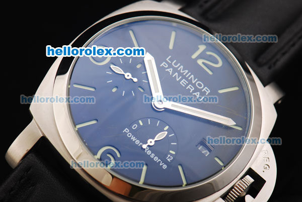 Panerai PAM 090 Luminor Power Reserve Automatic Movement Black Dial with Green Stick Markers and Arabic Numerals - Click Image to Close