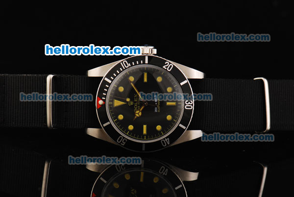 Rolex Submariner Oyster Perpetual Swiss ETA 2836 Automatic Movement Stainless Steel Case with Black Dial and Yellow Markers - Click Image to Close