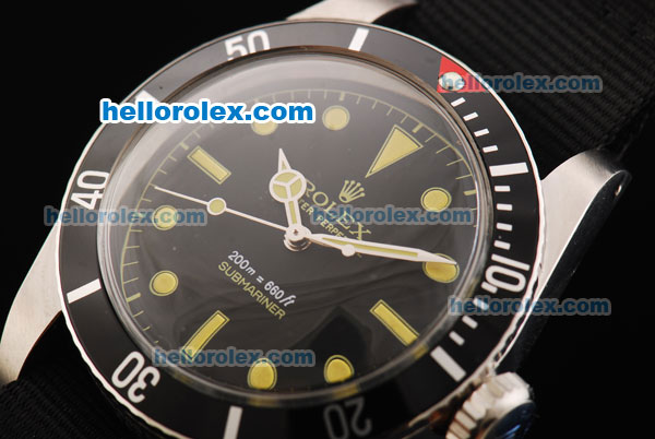 Rolex Submariner Oyster Perpetual Swiss ETA 2836 Automatic Movement Stainless Steel Case with Black Dial and Yellow Markers - Click Image to Close