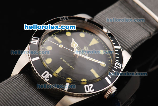 Rolex Submariner Swiss ETA 2836 Automatic Movement Black Dial with Yellow Markers and Black Bezel - Click Image to Close