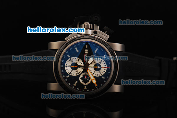 Graham Airwing Oversize Swiss Valjoux 7750 Automatic Movement Titanium Case with Blue Dial and Black Rubber Strap - Click Image to Close