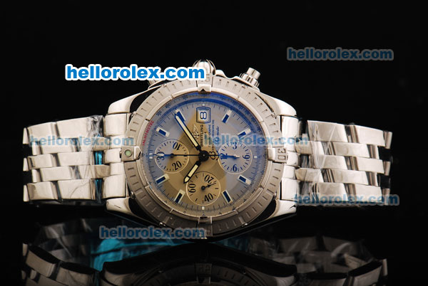 Breitling Chronomat Evolution Chronograph Swiss Valjoux 7750 Automatic Movement Full Steel with Stick Hour Markers and Three Subdials - Click Image to Close
