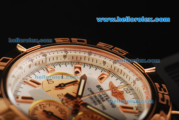 Breitling Chronomat B01 Chronograph Quartz Movement Rose Gold Case with Rose Gold Stick Markers and Black Rubber Strap - Click Image to Close