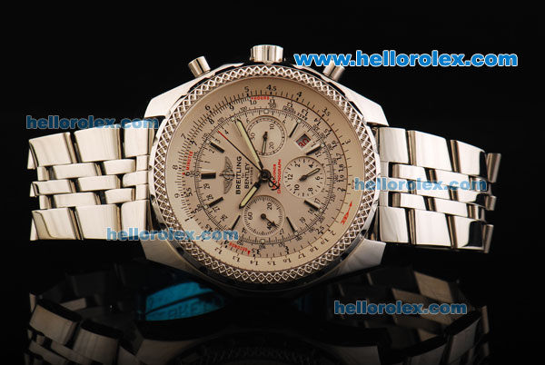Breitling Bentley Motors Swiss Valjoux 7750 Automatic Movement Full Steel with Cream Dial and Honeycomb Bezel-Special Edition - Click Image to Close