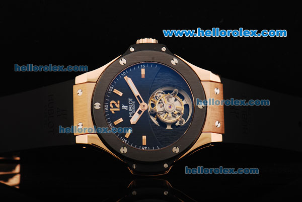 Hublot Big Bang Tourbillon Manual Winding Movement Rose Gold Case with Black Dial and Rose Gold Markers-Limited Edition - Click Image to Close