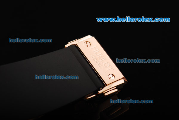 Hublot Big Bang Tourbillon Manual Winding Movement Rose Gold Case with Black Dial and PVD Bezel-Black Markers - Click Image to Close