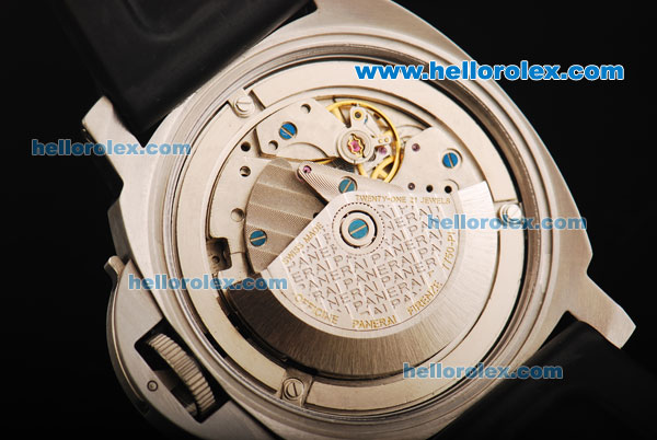 Panerai Pam 186 Luminor Arktos GMT Swiss Valjoux 7750 Automatic Movement Steel Case with Black Dial and Black Rubber Strap - Click Image to Close