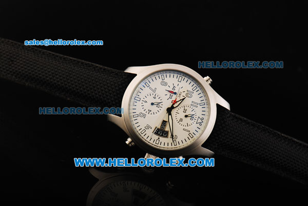 IWC Pilot's Watch TOP GUN Automatic Movement Steel Case with White Dial and White Arabic Numerals - Click Image to Close
