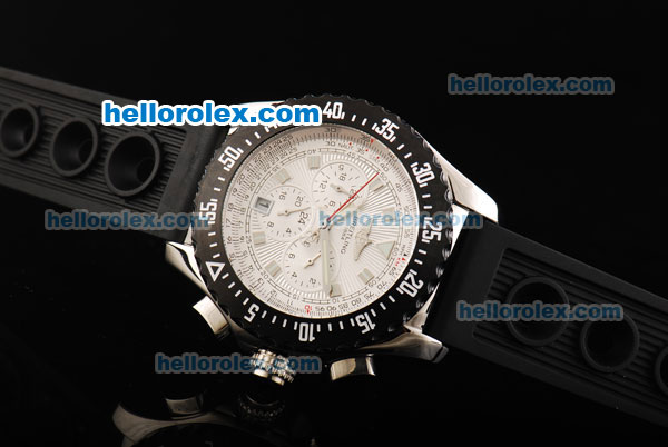 Breitling Skyracer Automatic Movement Steel Case with PVD Bezel and Black Rubber Strap - Click Image to Close