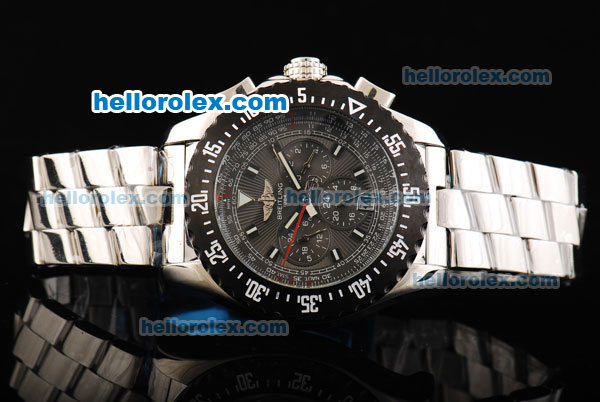 Breitling Skyracer Automatic Movement Steel Case with PVD Bezel and Black Dial-White Stick Markers - Click Image to Close