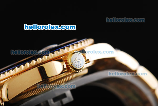 Rolex Submariner Swiss ETA 2836 Movement Gold Case with Blue Dial and Blue Bezel - Click Image to Close