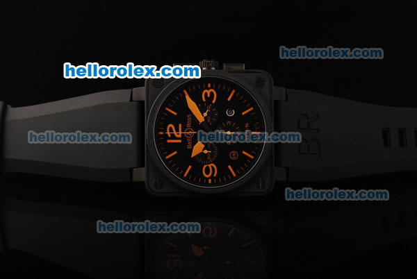 Bell&Ross BR 01-94 Swiss Quartz Movement PVD Case with Black Dial and Orange Markers - Click Image to Close