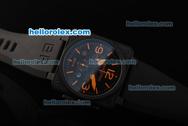Bell&Ross BR 01-94 Swiss Quartz Movement PVD Case with Black Dial and Orange Markers - Click Image to Close