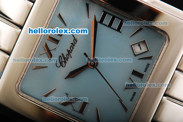 Chopard Happy Sport Japanese Quartz Movement Full Steel with Blue Dial and Small Calendar - Click Image to Close