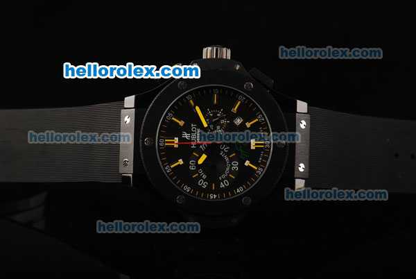 Hublot Big Bang King Miyota Quartz Movement PVD Case with Black Dial and Stick Markers - Click Image to Close