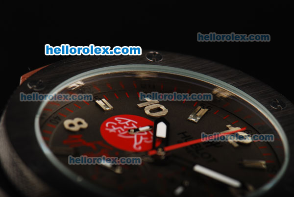 Hublot Big Bang King Chronograph Miyota Quartz Movement Chocolate Dial with Brown Rubber Strap - Click Image to Close