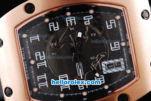 Richard Mille RM 005 Gold Case with Black Dial and White Number Marking - Click Image to Close