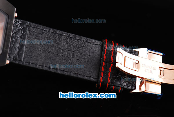 Richard Mille Tourbillon PVD Case with Red Marking and Black Leather Strap - Click Image to Close