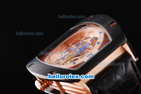 Richard Mille Tourbillon with PVD Case and Black Leather Strap - Click Image to Close